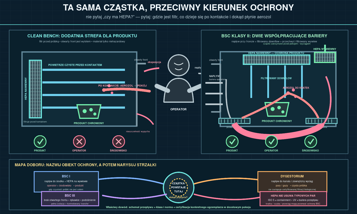 Komora laminarna a komora bezpieczeństwa biologicznego — różnice sprzętowe
