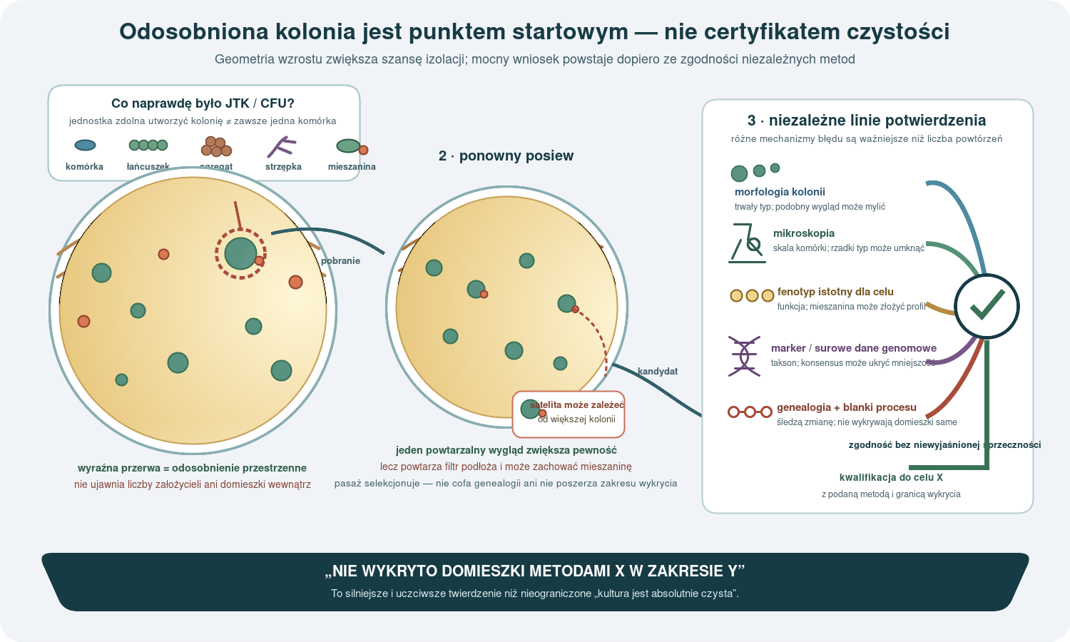 Izolowanie kolonii a dowód czystości kultury