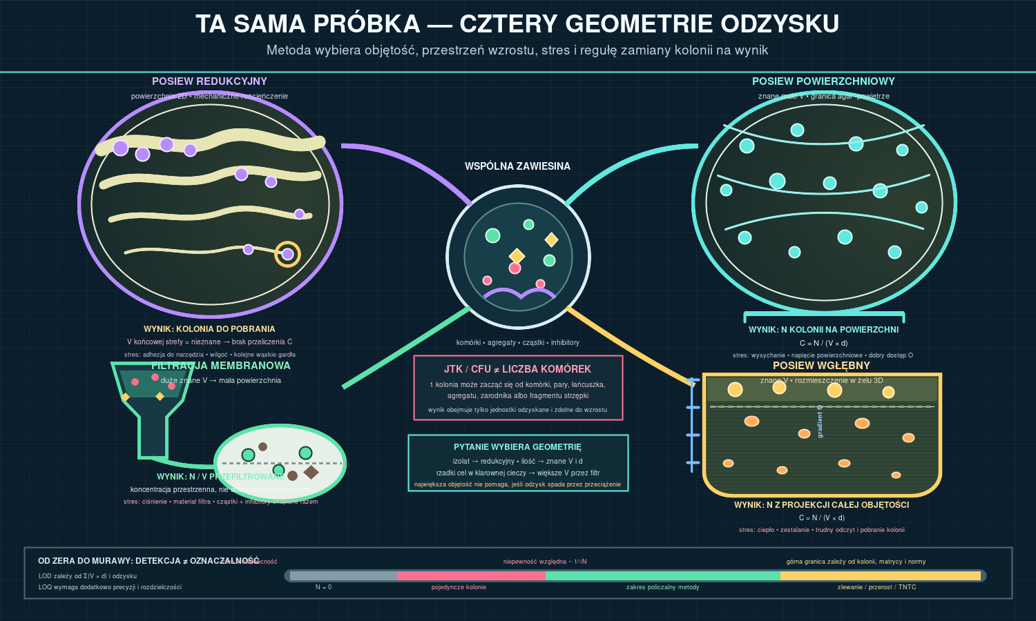 Posiew redukcyjny, powierzchniowy, wgłębny i filtracja membranowa