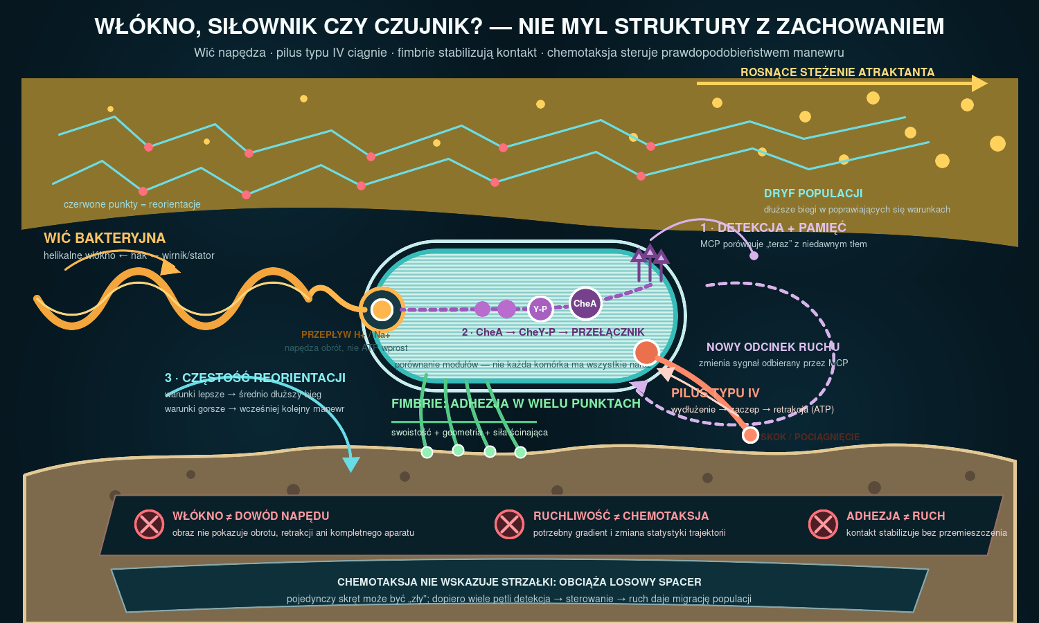 Rzęski, fimbrie, ruch i chemotaksja